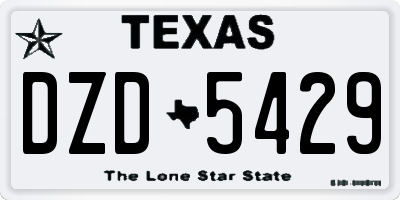 TX license plate DZD5429