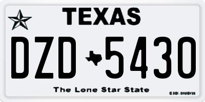 TX license plate DZD5430