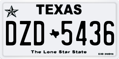 TX license plate DZD5436
