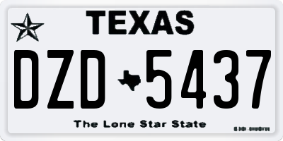 TX license plate DZD5437