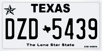TX license plate DZD5439