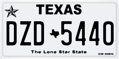 TX license plate DZD5440