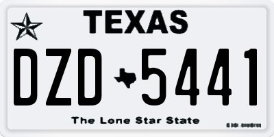 TX license plate DZD5441