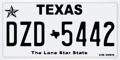 TX license plate DZD5442