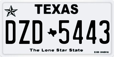 TX license plate DZD5443