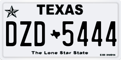 TX license plate DZD5444