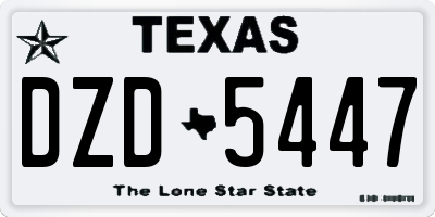 TX license plate DZD5447