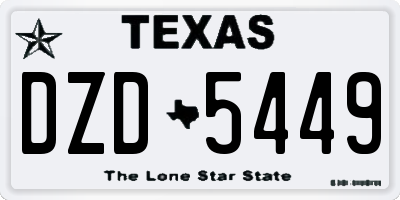 TX license plate DZD5449