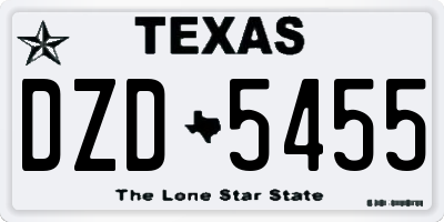 TX license plate DZD5455