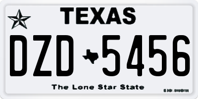 TX license plate DZD5456