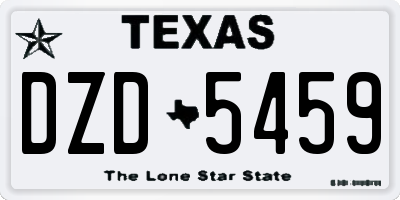 TX license plate DZD5459