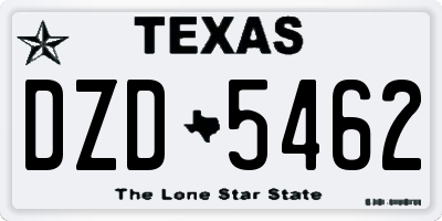 TX license plate DZD5462