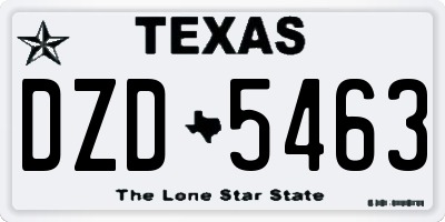 TX license plate DZD5463