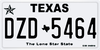TX license plate DZD5464