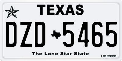 TX license plate DZD5465
