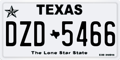 TX license plate DZD5466