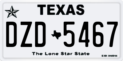TX license plate DZD5467