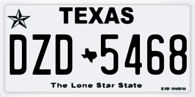 TX license plate DZD5468