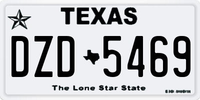 TX license plate DZD5469
