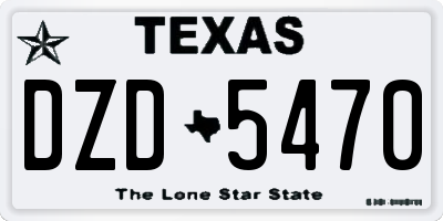 TX license plate DZD5470