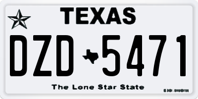 TX license plate DZD5471