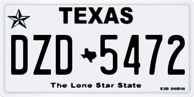 TX license plate DZD5472