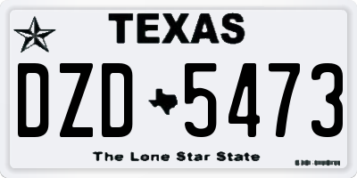 TX license plate DZD5473