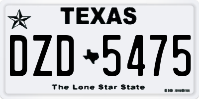 TX license plate DZD5475