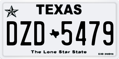 TX license plate DZD5479