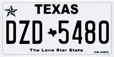 TX license plate DZD5480