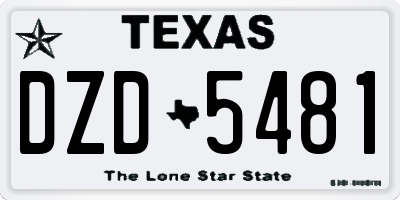 TX license plate DZD5481