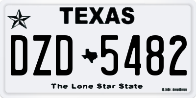 TX license plate DZD5482