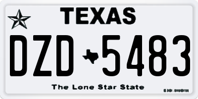 TX license plate DZD5483