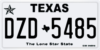 TX license plate DZD5485