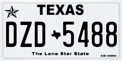 TX license plate DZD5488