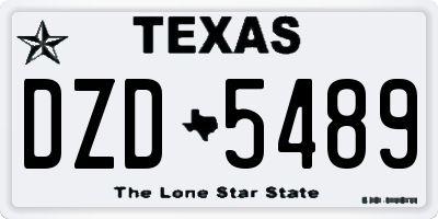 TX license plate DZD5489