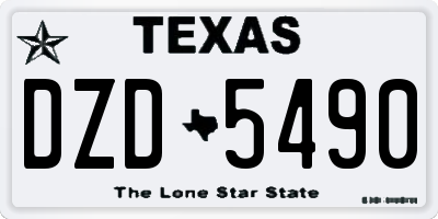 TX license plate DZD5490