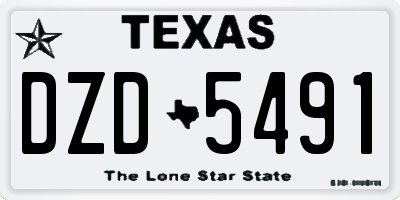 TX license plate DZD5491