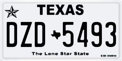 TX license plate DZD5493