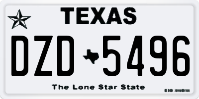 TX license plate DZD5496