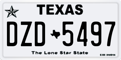 TX license plate DZD5497