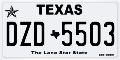 TX license plate DZD5503