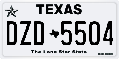TX license plate DZD5504