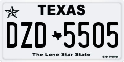 TX license plate DZD5505