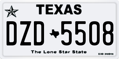TX license plate DZD5508