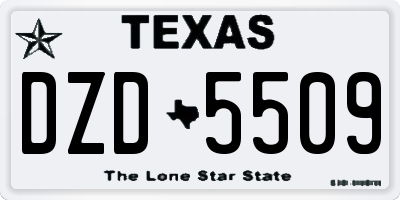 TX license plate DZD5509