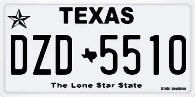 TX license plate DZD5510