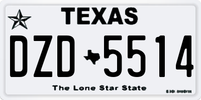 TX license plate DZD5514