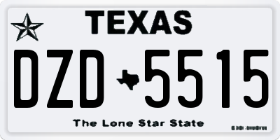 TX license plate DZD5515