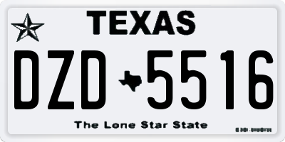 TX license plate DZD5516
